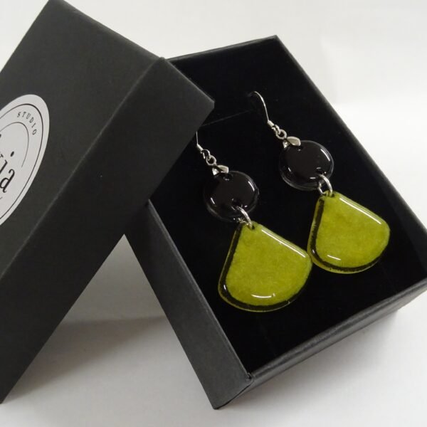 "Gypsy" Earrings - Olive with Black