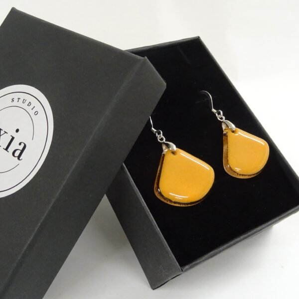 "Lily" Fused Glass Earrings - Peach