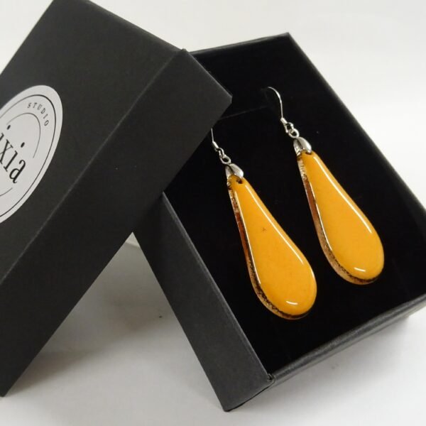 "Lola" Fused Glass Earrings - Peach/Orange