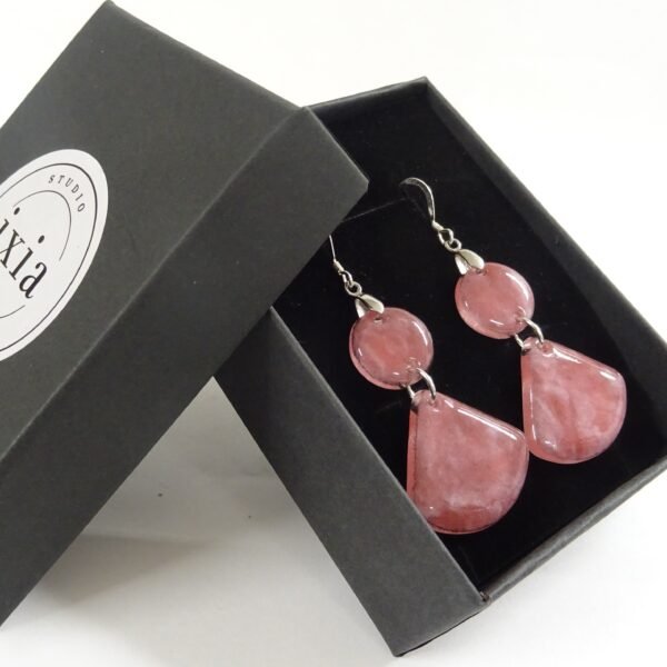 "Gypsy" Earrings - Pink Marbled